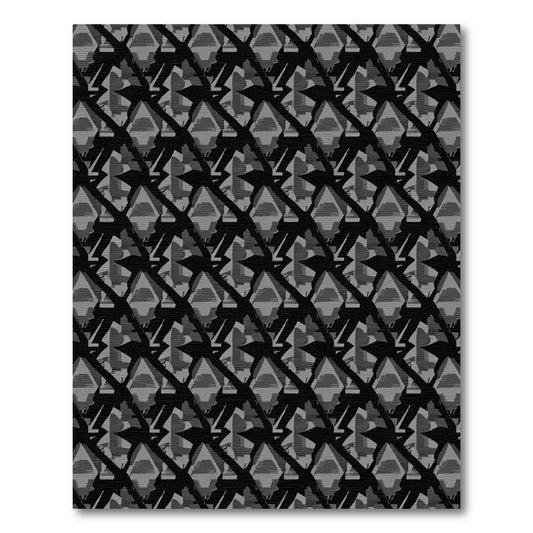 Geometric Dark Gray Diamond Accordion Rug