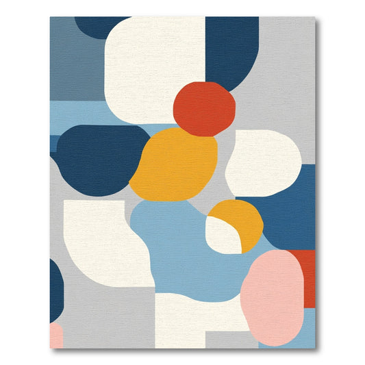 Abstract Organic Shapes Teal Gold Rug