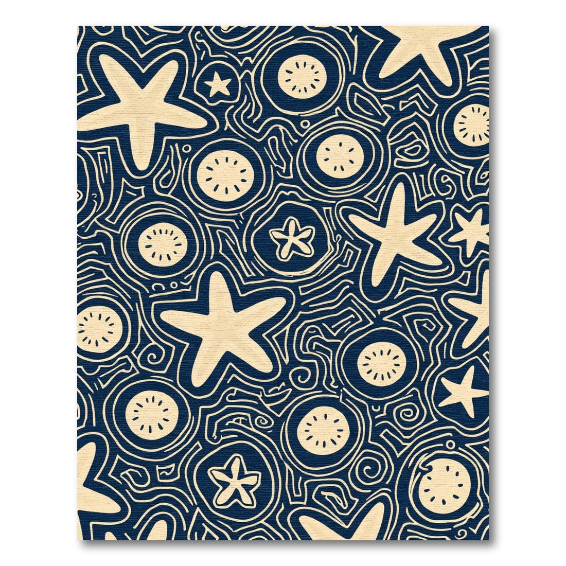 Nautical Starfish And Circles Composition Rug