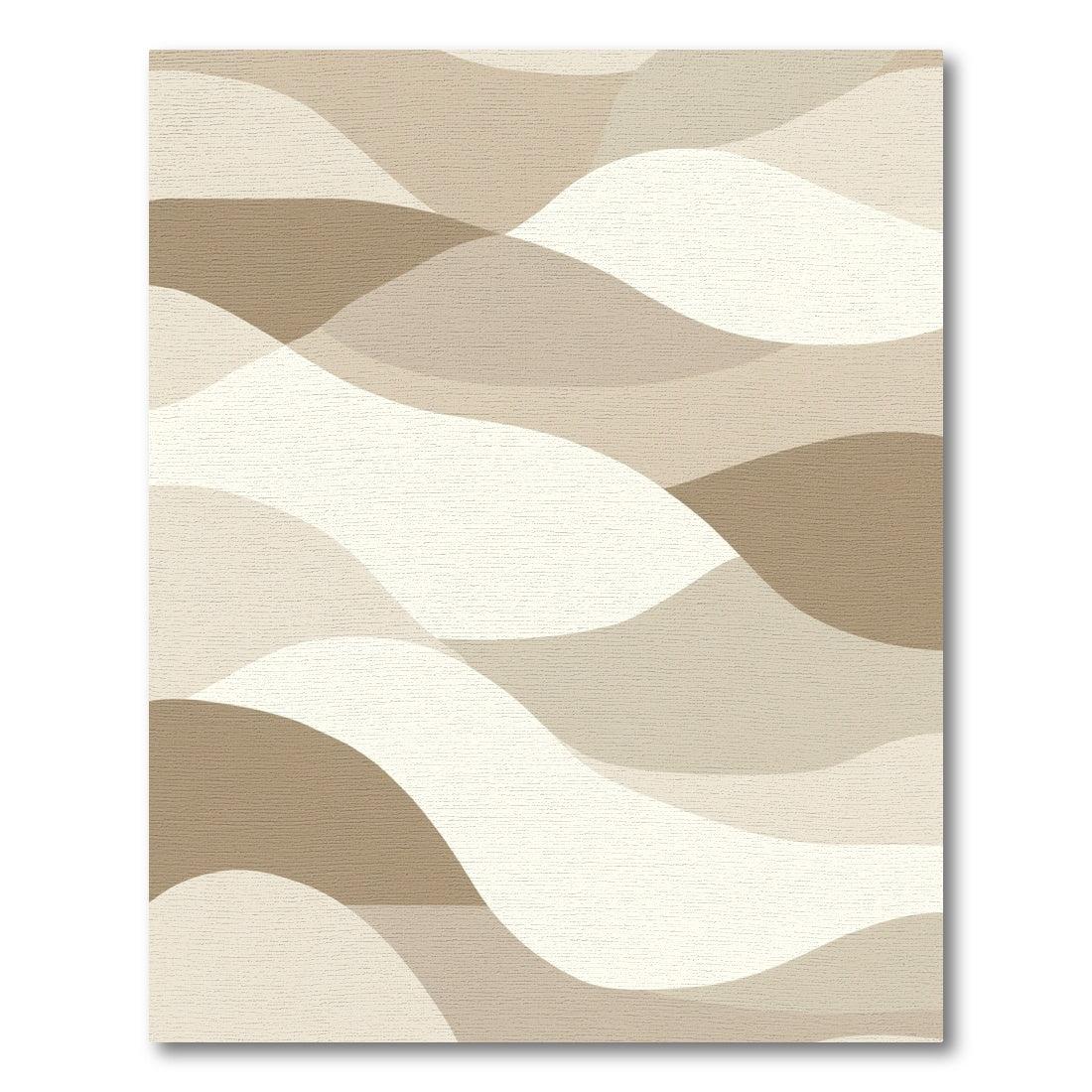 Earthy Beige Abstract Waves Rug