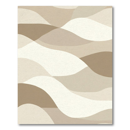 Earthy Beige Abstract Waves Rug