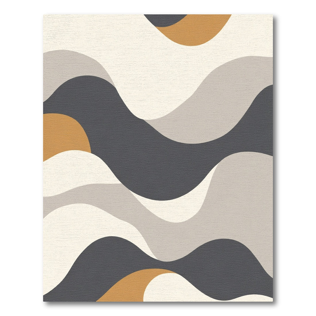 Modern Abstract Wavy Terracotta Gray Rug