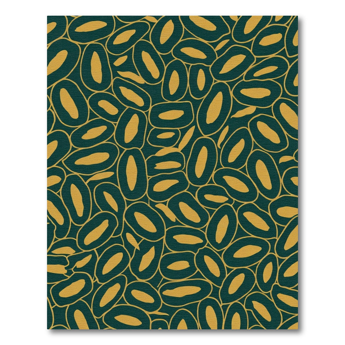 Deep Teal Gold Organic Shapes Rug