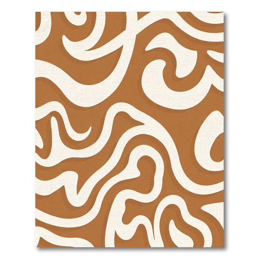 Burnt Orange Abstract Swirl Rug