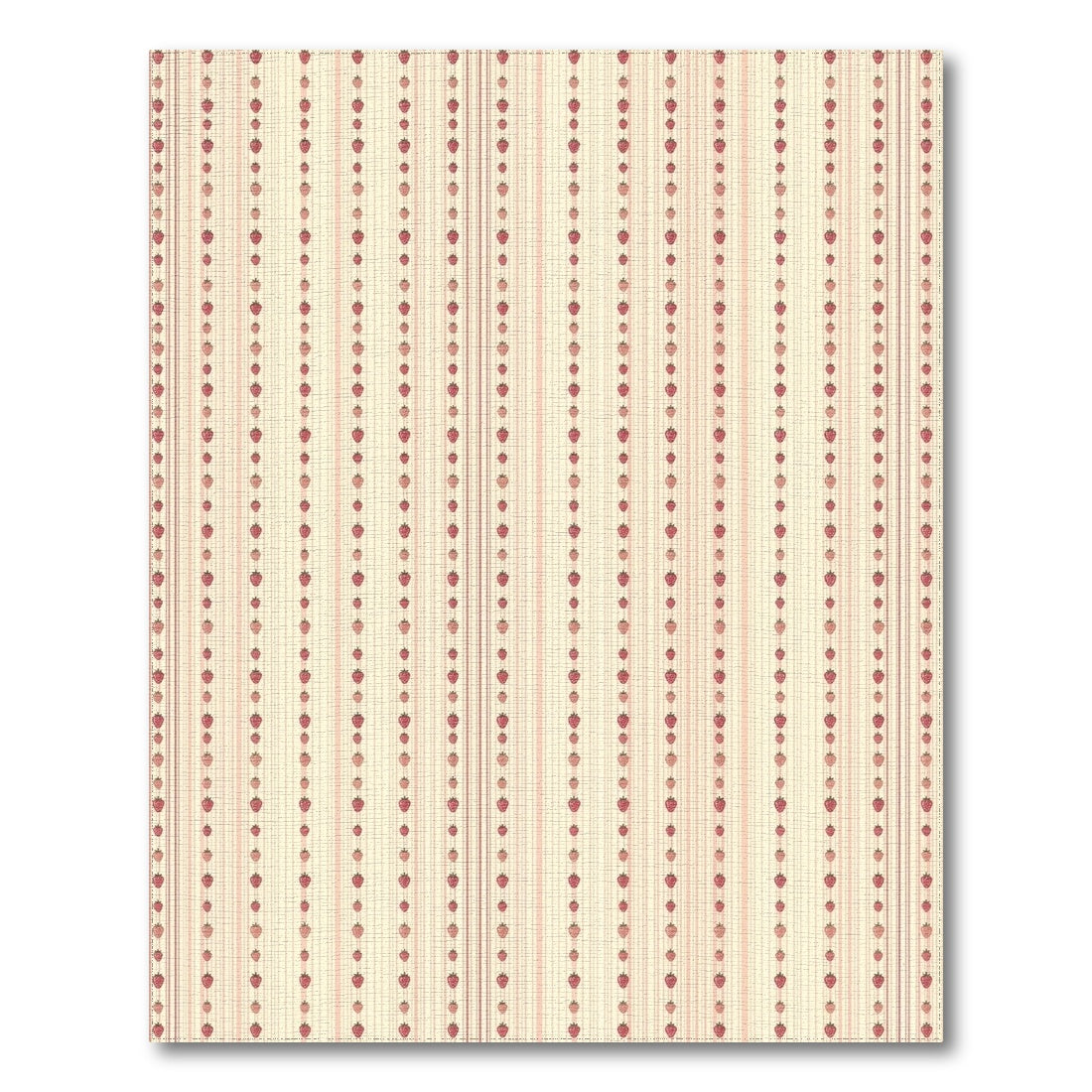 Pink Strawberry Stripe Washable Area Rug
