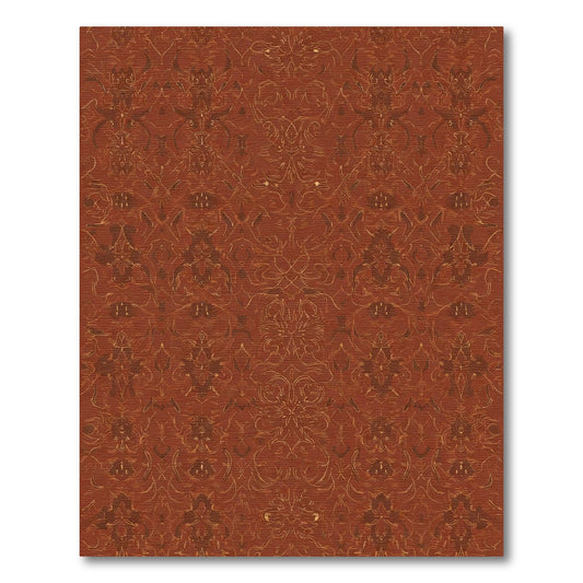 Ornate Amber Floral Damask Rug