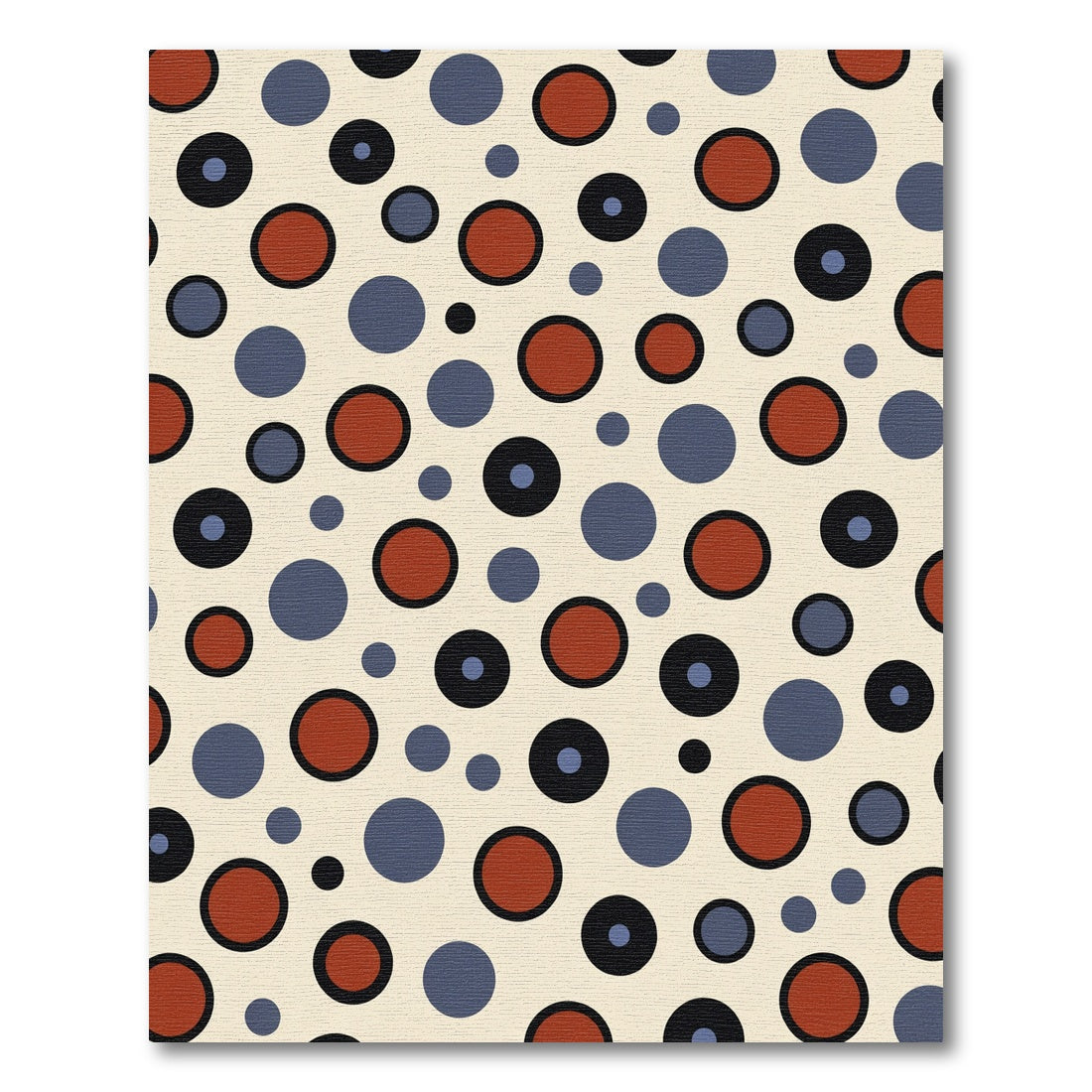 Retro Brown Blue Black Polka Dot Rug