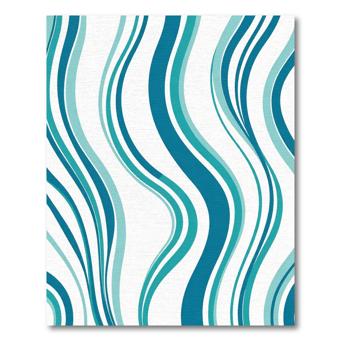 Aqua Teal Abstract Wave Lines Rug