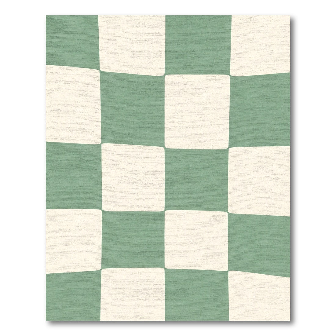 Sage Cream Checkered Grid Rug