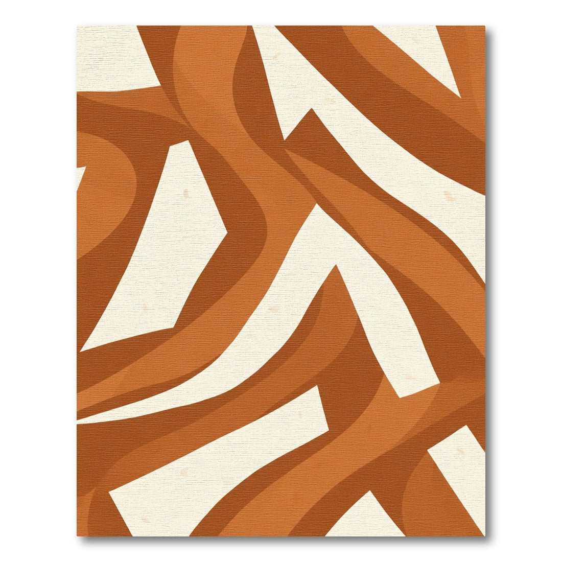 Terracotta Abstract Wavy Intertwined Lines Rug
