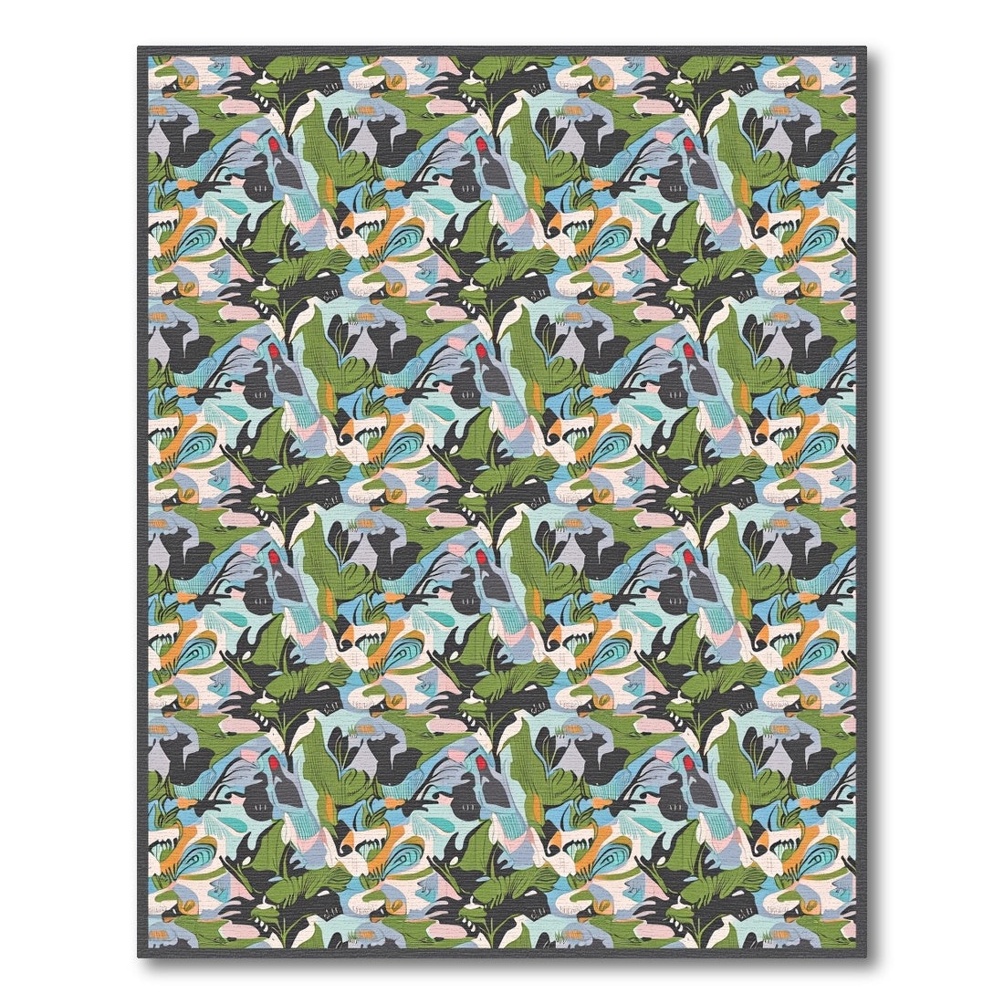 Abstract Botanical Blend Color Splash Rug