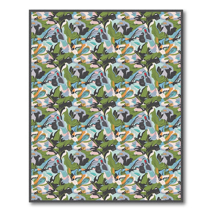 Abstract Botanical Blend Color Splash Rug