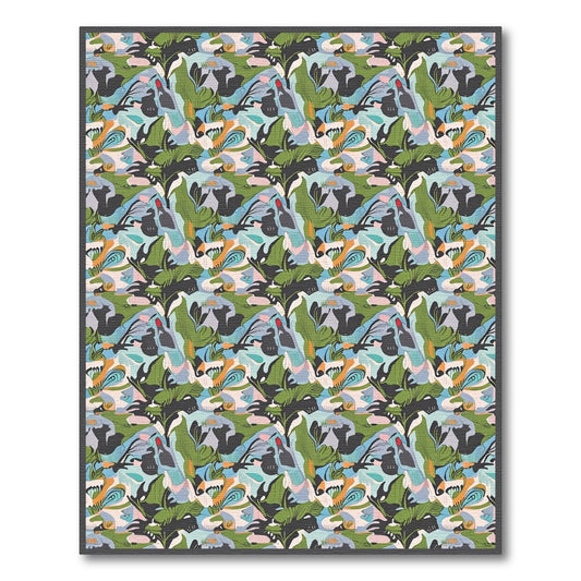 Abstract Botanical Blend Color Splash Rug