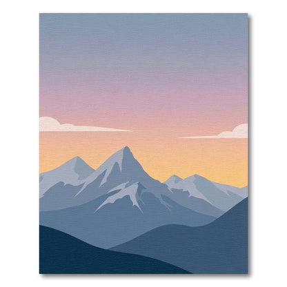 Serene Mountain Sunset Cloudscape Rug