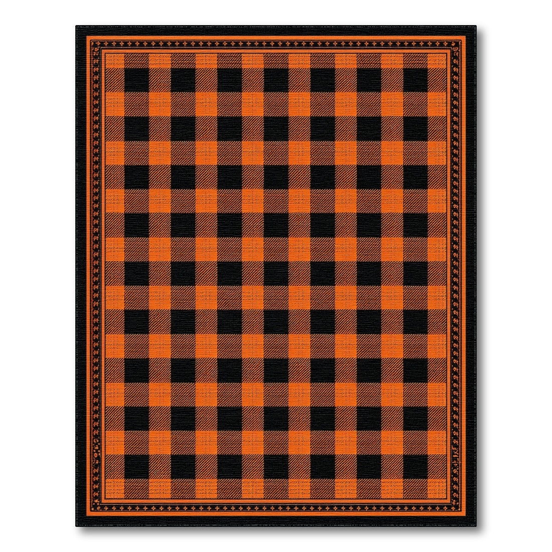 Bold Orange Buffalo Check Area Rug