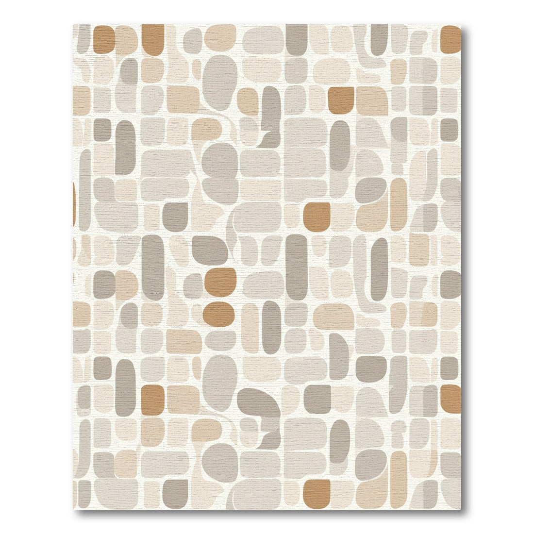 Neutral Organic Modern Jellybean Shapes Rug