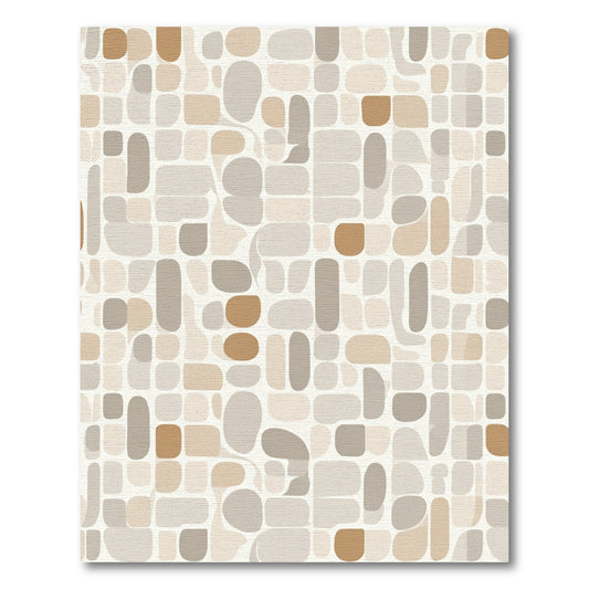 Neutral Organic Modern Jellybean Shapes Rug