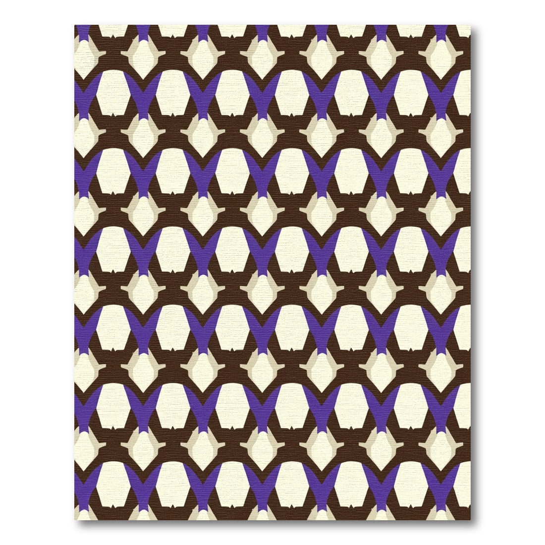 Brown Purple Cream Geometric Net Rug