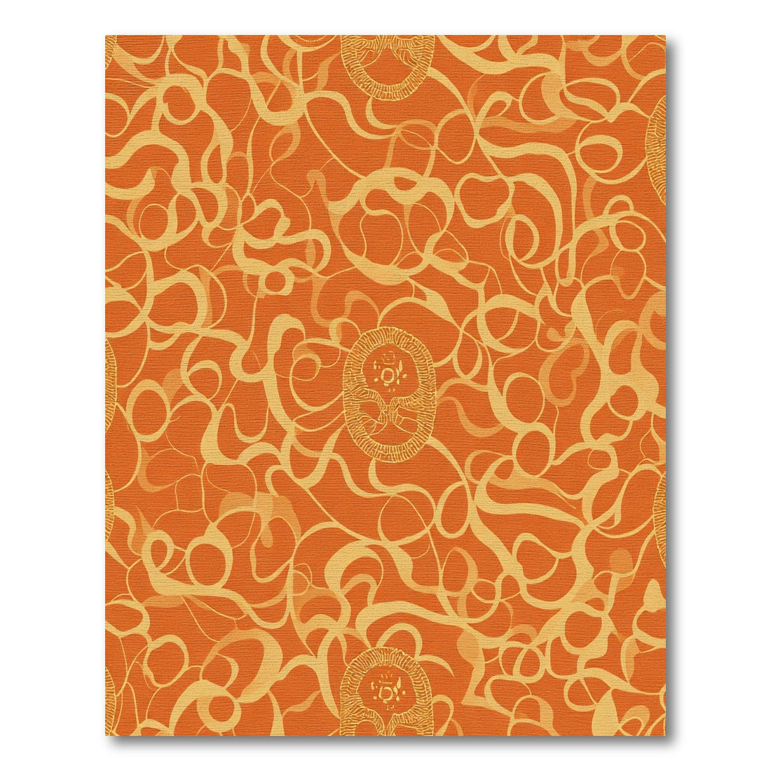 Orange Golden Swirl Medallion Rug