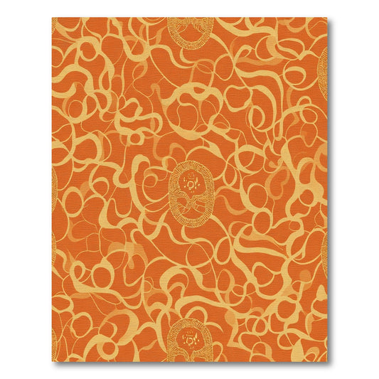 Orange Golden Swirl Medallion Rug