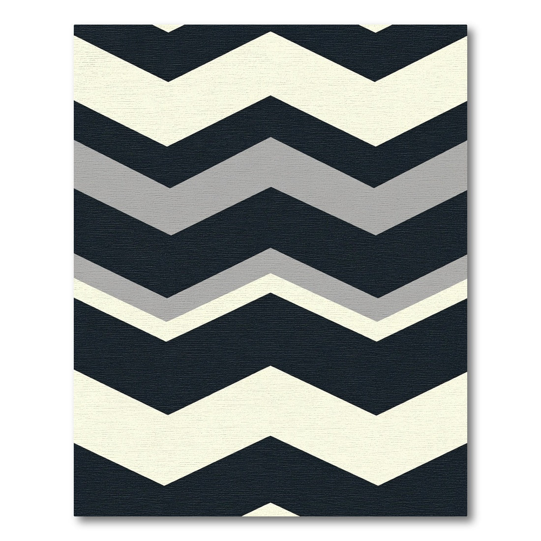 Modern Dark Gray Cream Chevron Rug