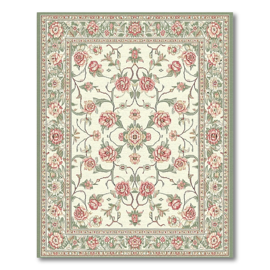 Pink Rose Floral Vintage No. 34 Area Rug