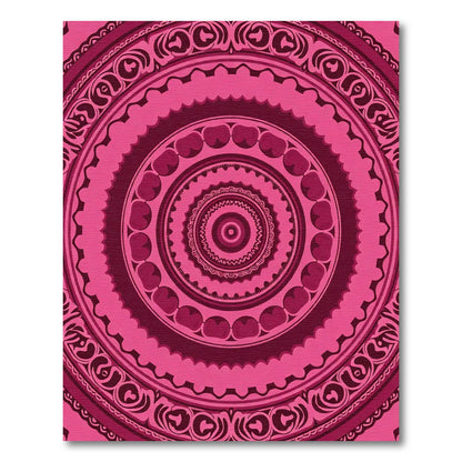 Radiant Pink Mandala Geometric Rug