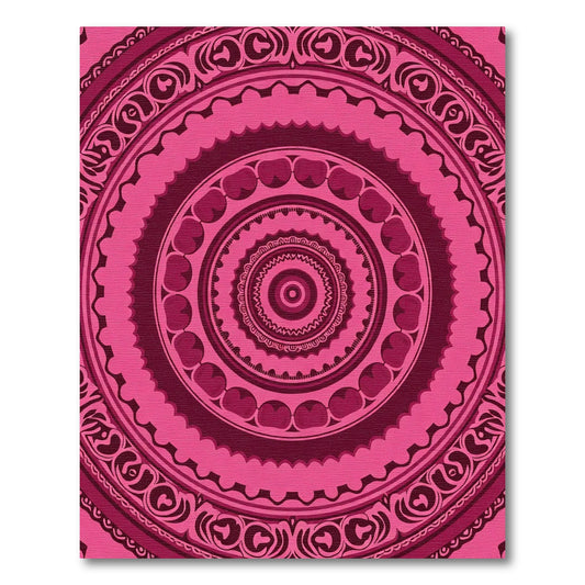Radiant Pink Mandala Geometric Rug