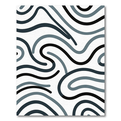 Cool Blue Swirling Lines Rug
