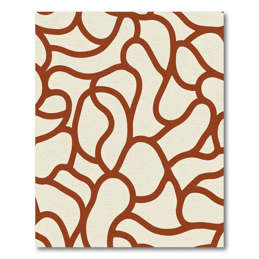 Terracotta Cream Organic Flow Rug