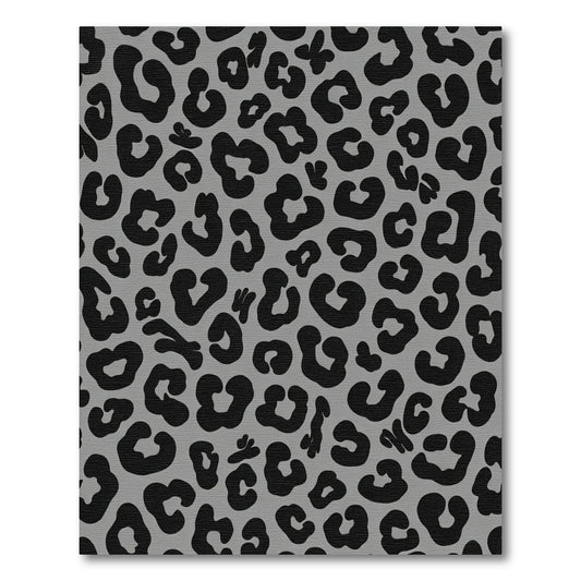 Gray Black Leopard Spot Composed Rug