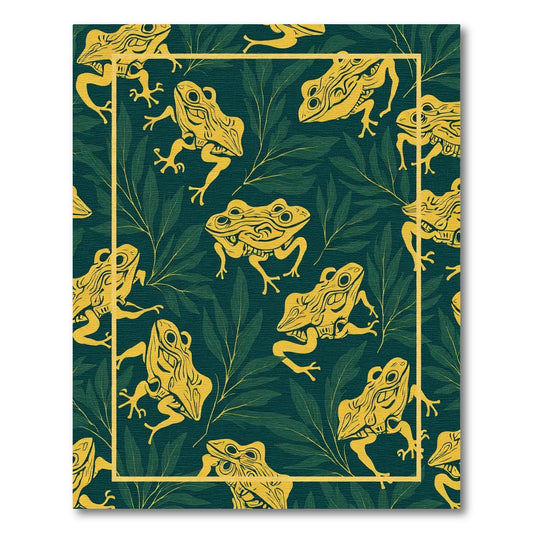 Yellow Frogs Amidst Green Foliage Rug