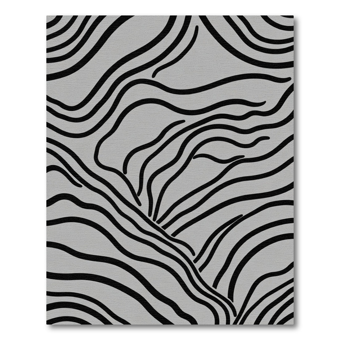 Monochromatic Black Wavy Stripe Rug