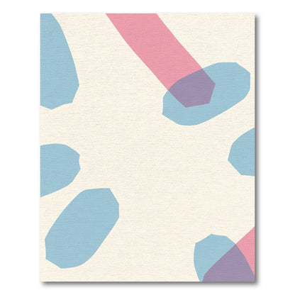 Soft Pink Blue Abstract Shape Rug