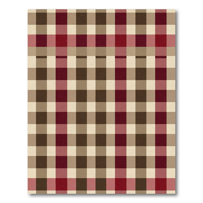 Classic Plaid Red Beige Squares Rug