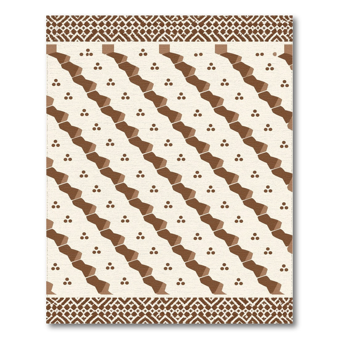 Brown Tribal Geometric Area Rug