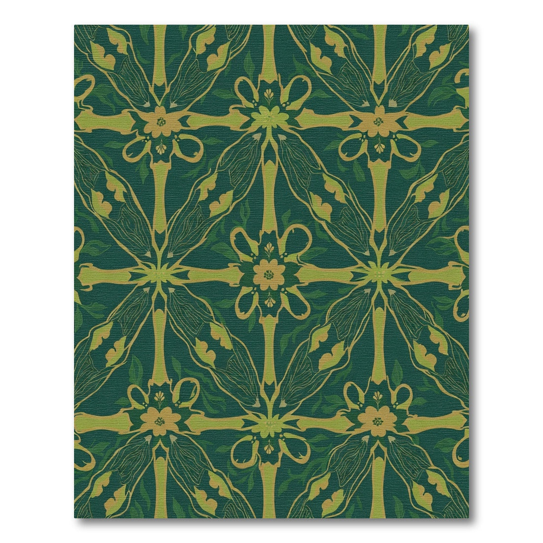 Emerald Gold Botanical Medallion Rug
