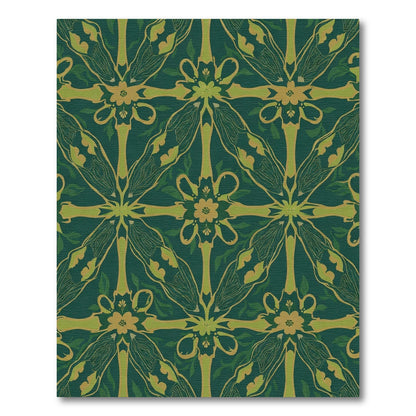 Emerald Gold Botanical Medallion Rug