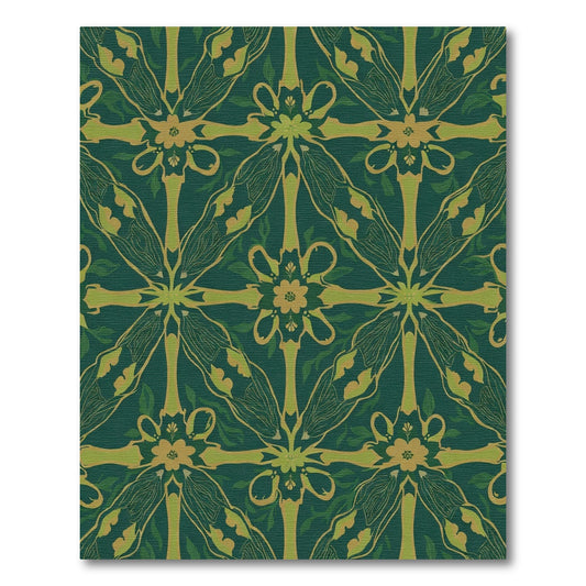 Emerald Gold Botanical Medallion Rug