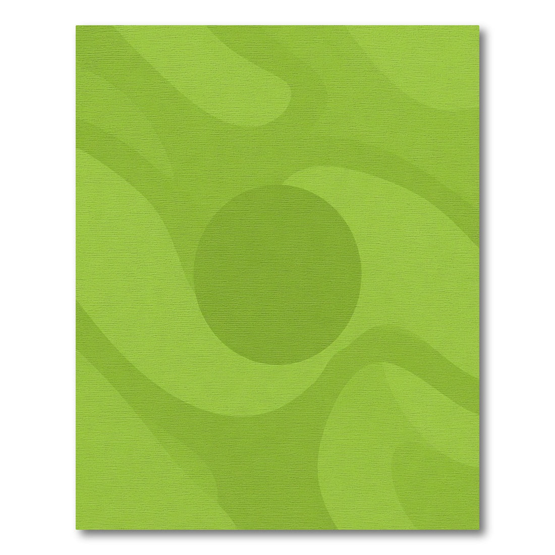 Lime Green Abstract Swirl Circular Rug