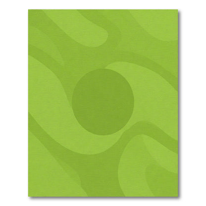 Lime Green Abstract Swirl Circular Rug