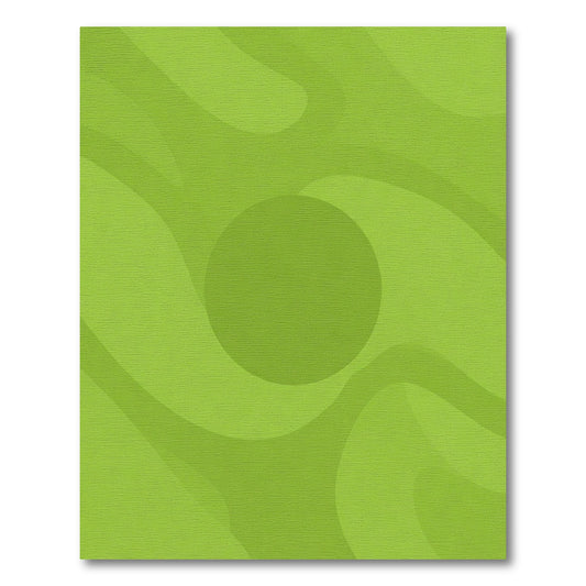 Lime Green Abstract Swirl Circular Rug