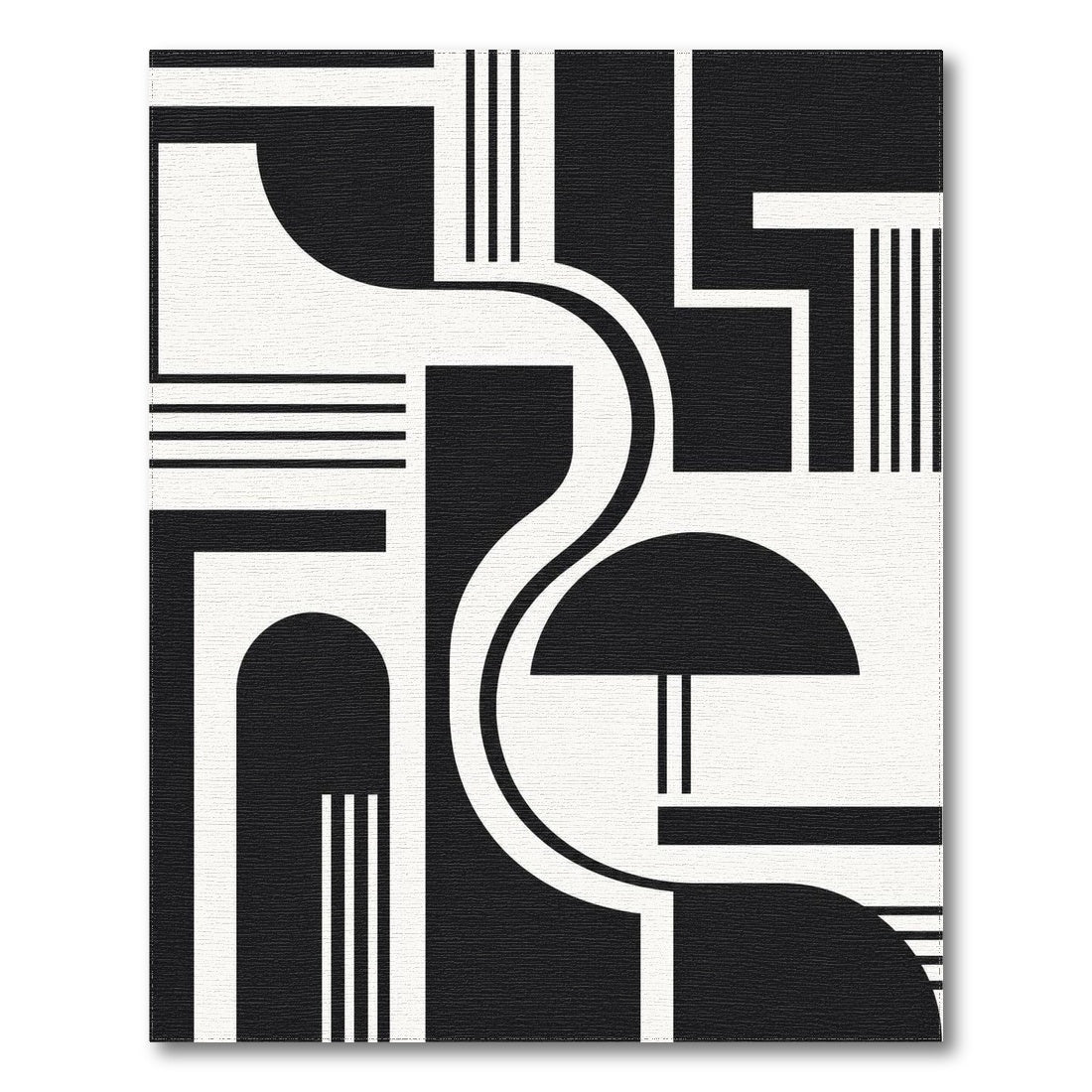 Black and White Black White Bold Geometric Area Rug