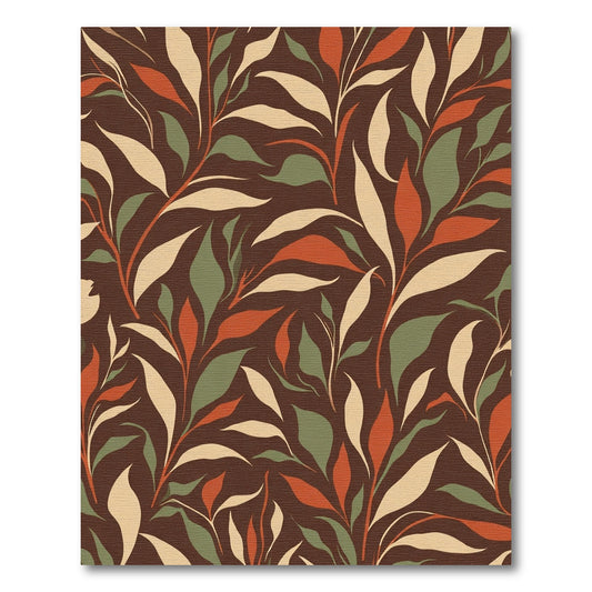 Earthy Autumn Branch Leaf Harmony Rug