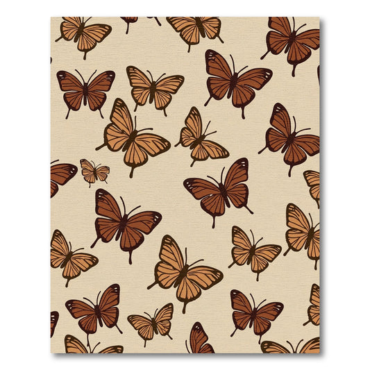 Earthy Brown Butterfly Swarm Rug