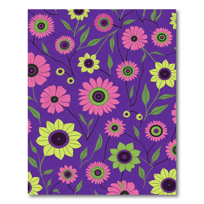 Vibrant Purple Daisy Garden Rug