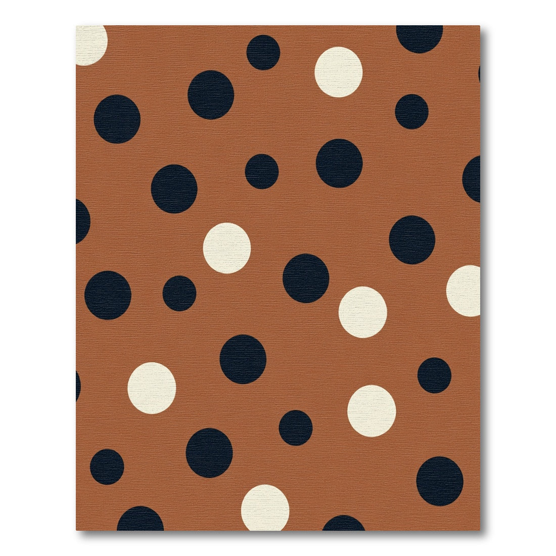Brown Cream Black Polka Dot Circles Rug