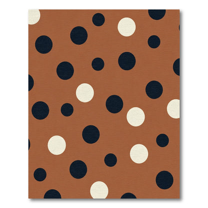 Brown Cream Black Polka Dot Circles Rug