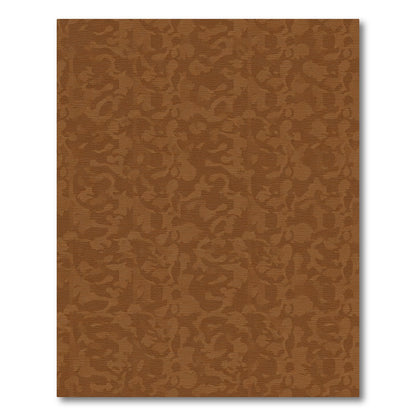 Rich Brown Ornate Scrollwork Rug