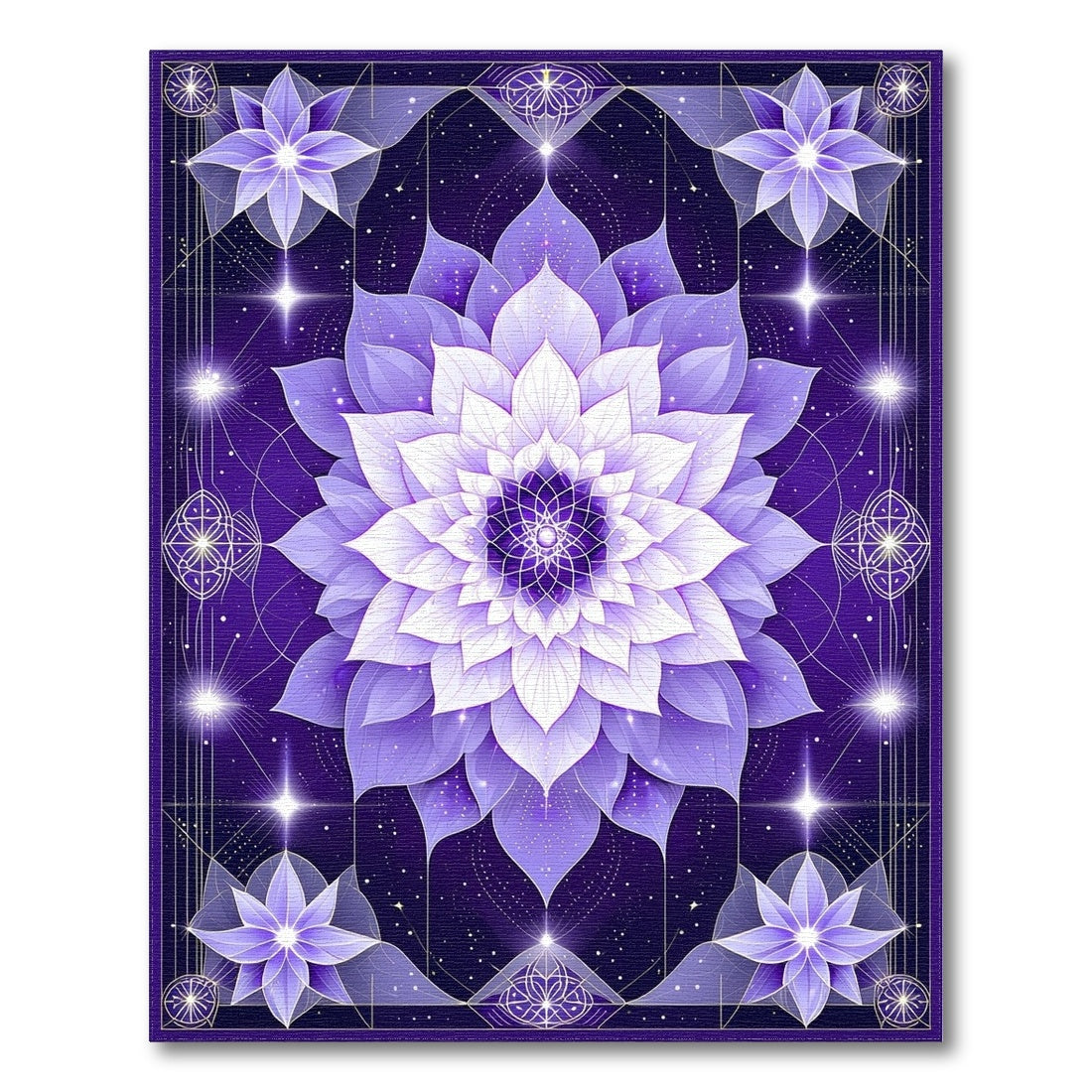 Purple Lotus Mandala Area Rug